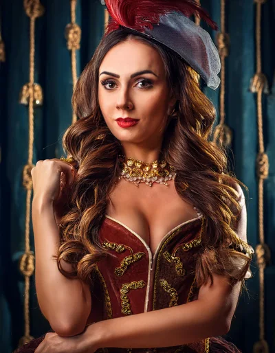 Portrait Of A Beautiful Woman In Victorian Costume