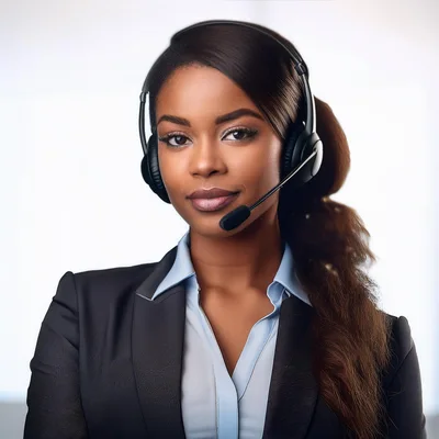 Professional Customer Service Representative Wearing Headset