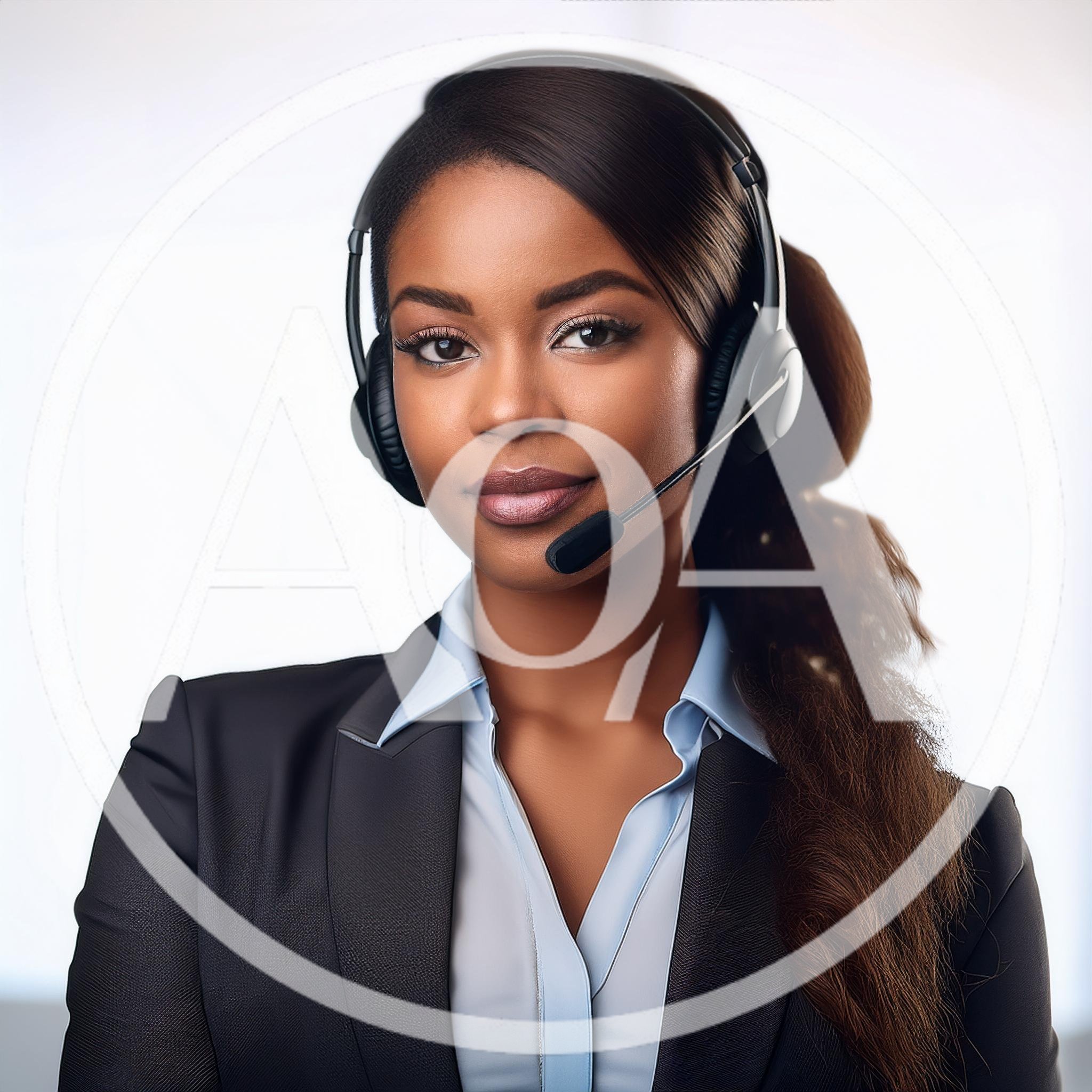 Professional Customer Service Representative Wearing Headset