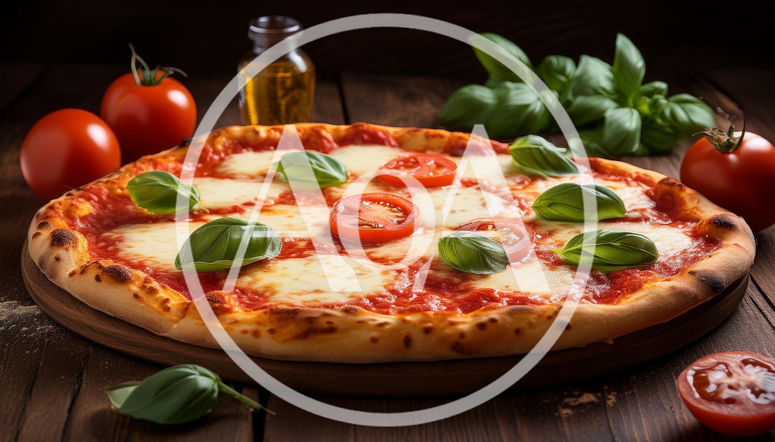 Fresh Margherita Pizza With Basil And Tomatoes
