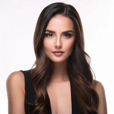 Portrait Of A Beautiful Woman With Long Wavy Hair