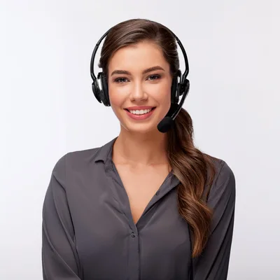 Professional Customer Service Representative Wearing A Headset