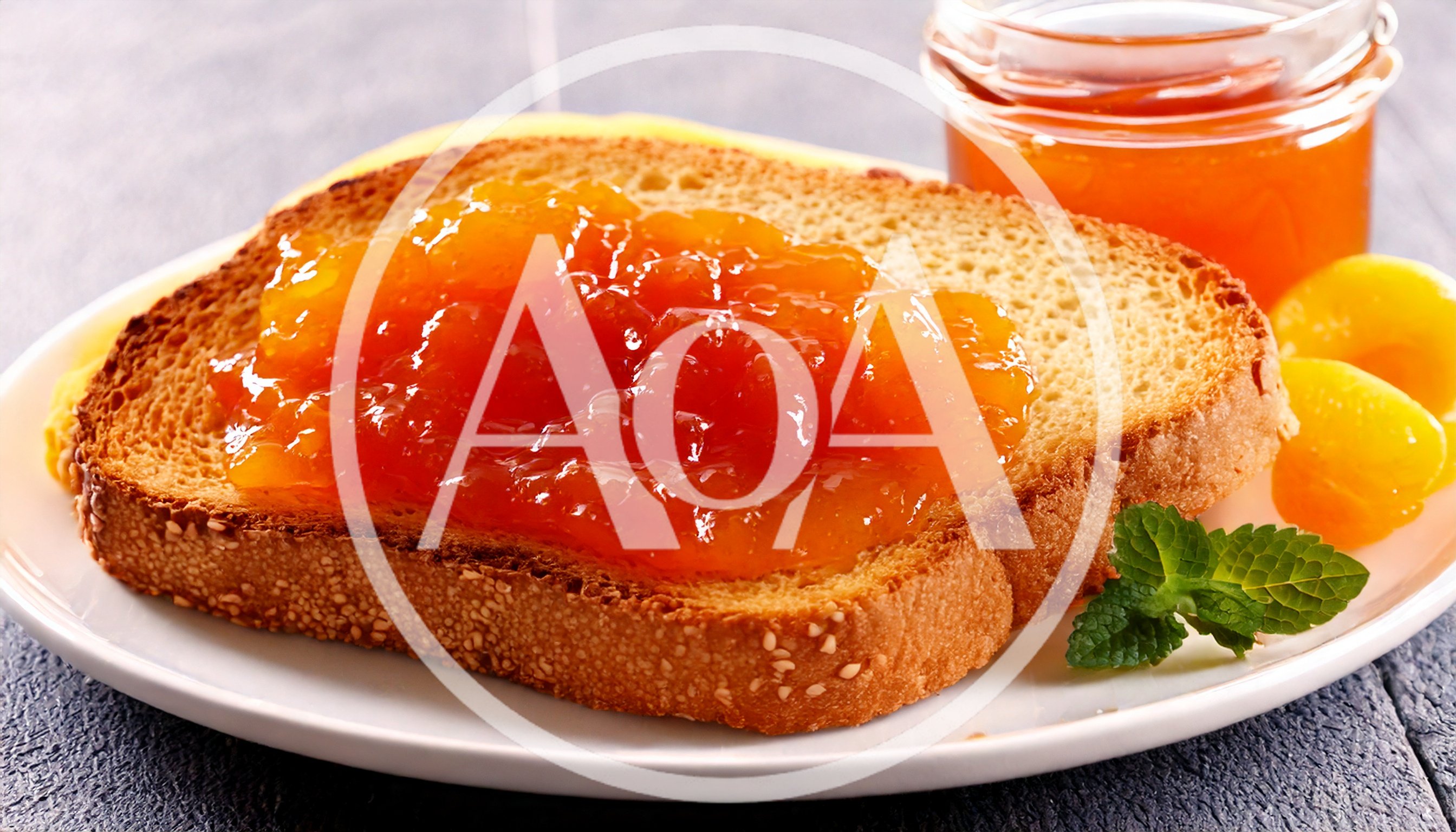 Toasted Bread Slice With Apricot Jam