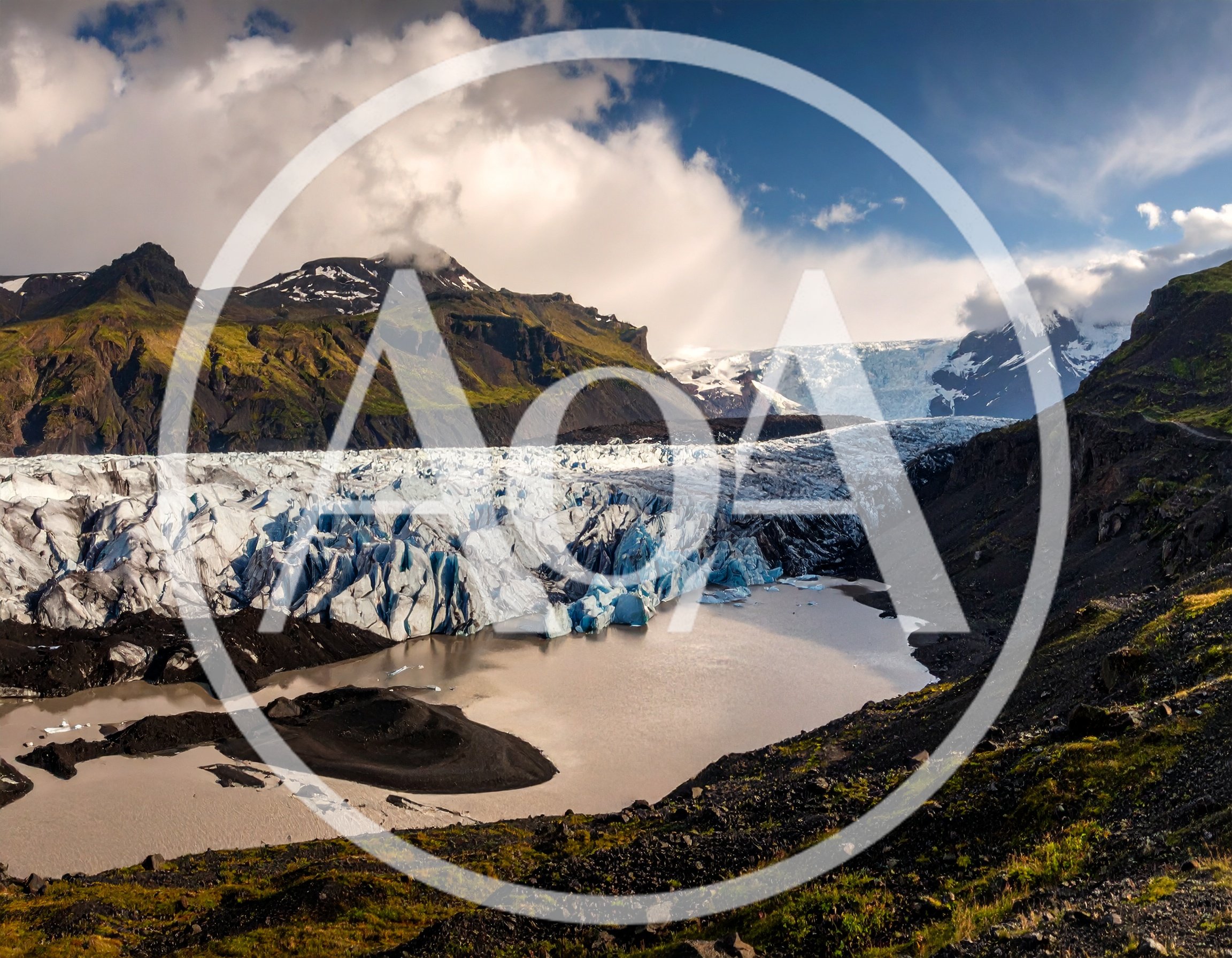 Svinafellsjokull Glacier Tongue and Proglacial Lake in Iceland