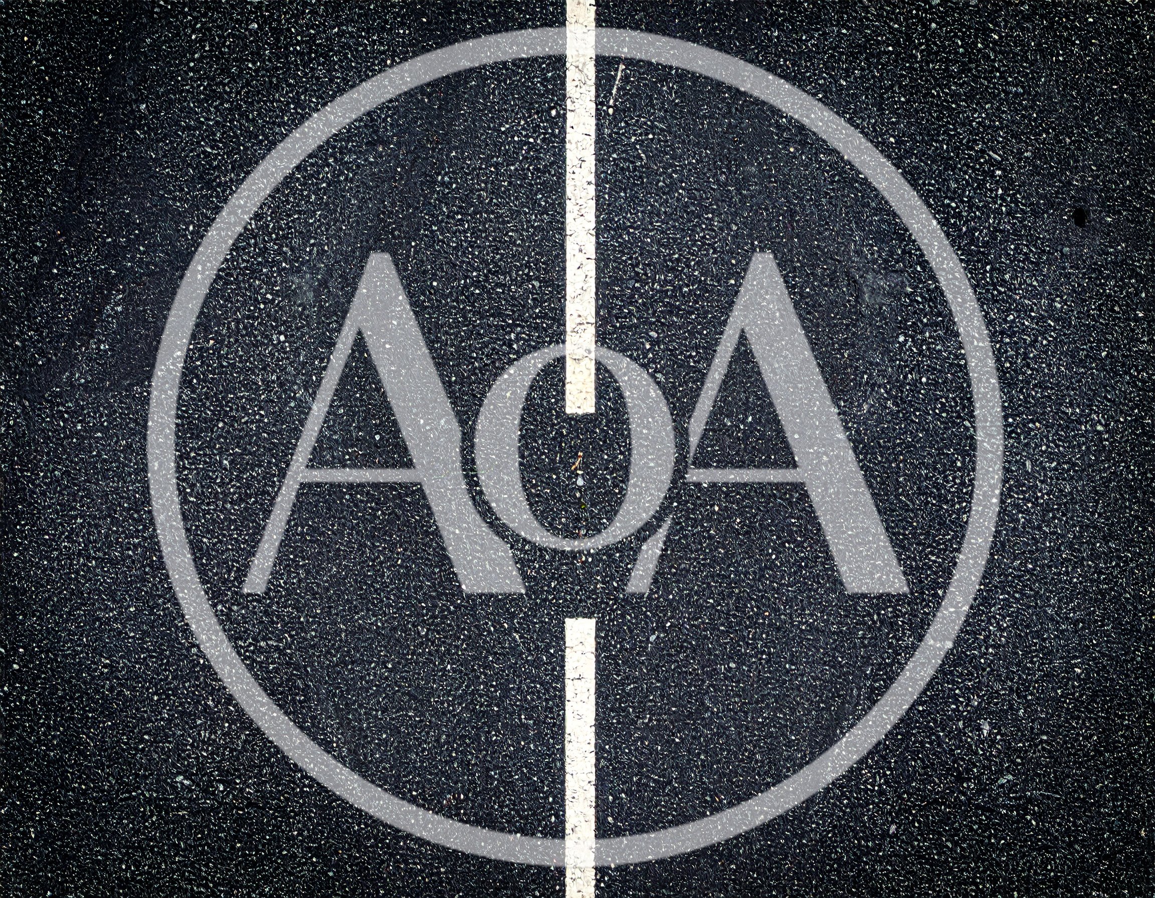 Top Down View Of Asphalt Road With White Markings
