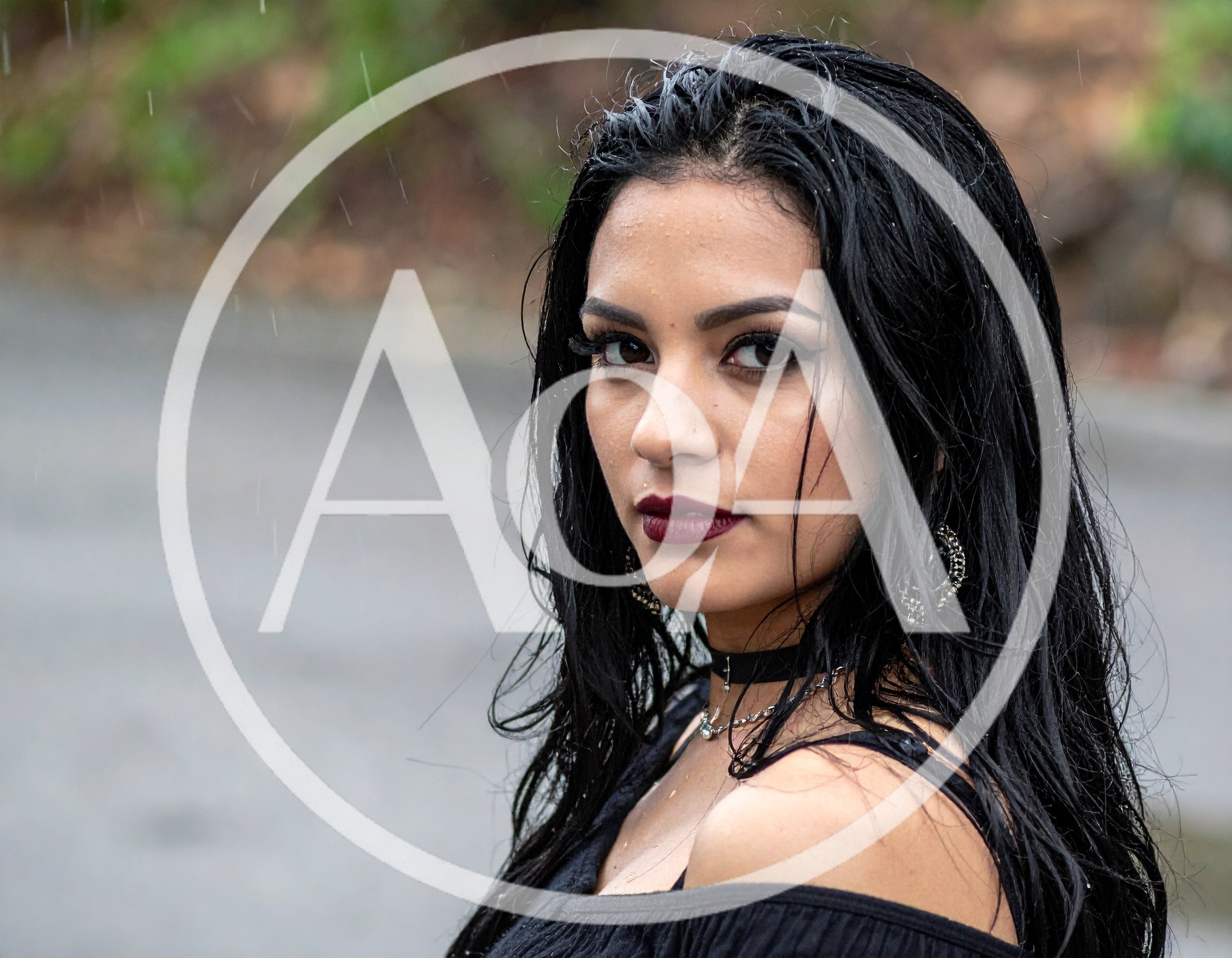 Portrait Of A Young Woman In The Rain