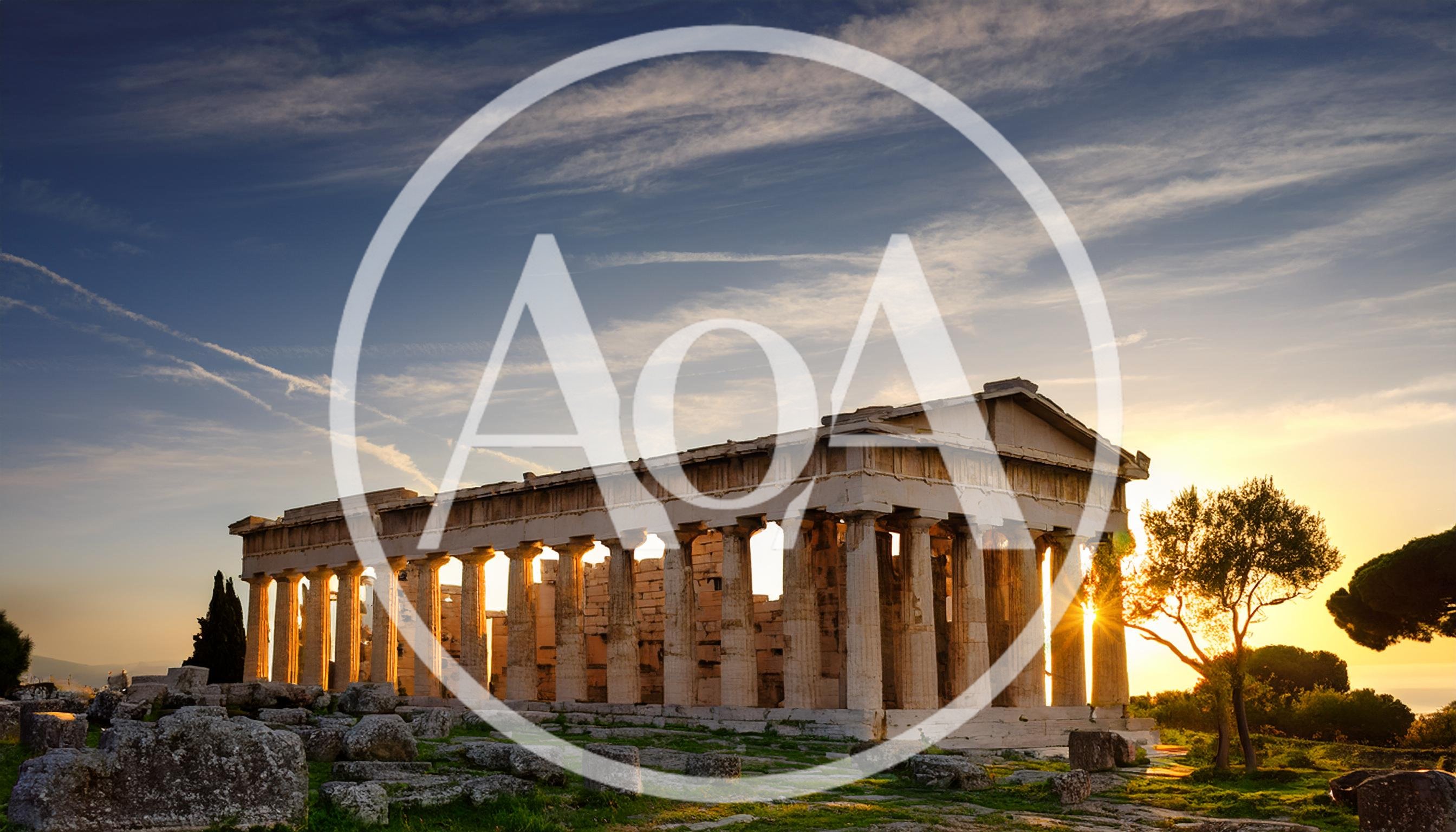 Temple of Hephaestus at Sunset in Athens