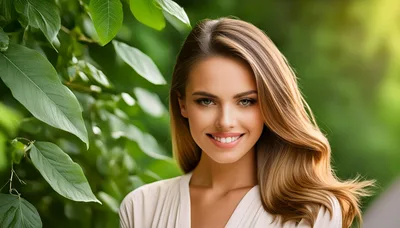 Portrait Of A Beautiful Woman In Nature
