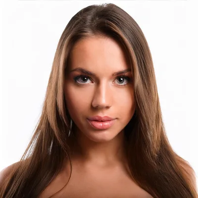 Portrait Of A Beautiful Young Woman With Long Brown Hair