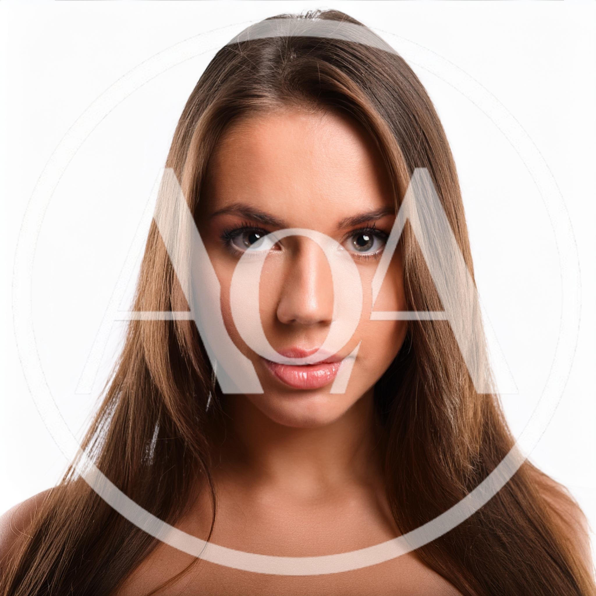 Portrait Of A Beautiful Young Woman With Long Brown Hair