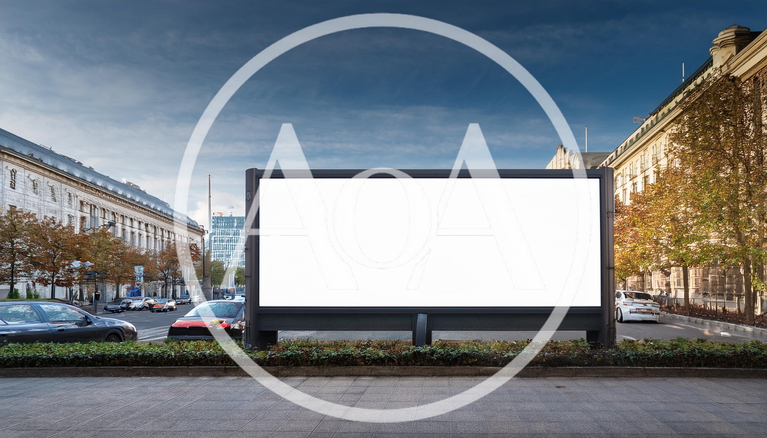 Blank Billboard Mockup on a Busy City Street