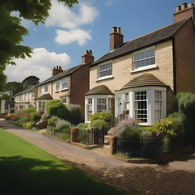 Charming English Terraced Houses With Lush Front Gardens