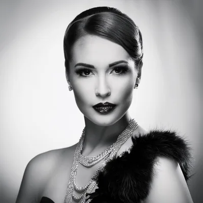 Elegant Woman In Vintage 1920s Style Portrait