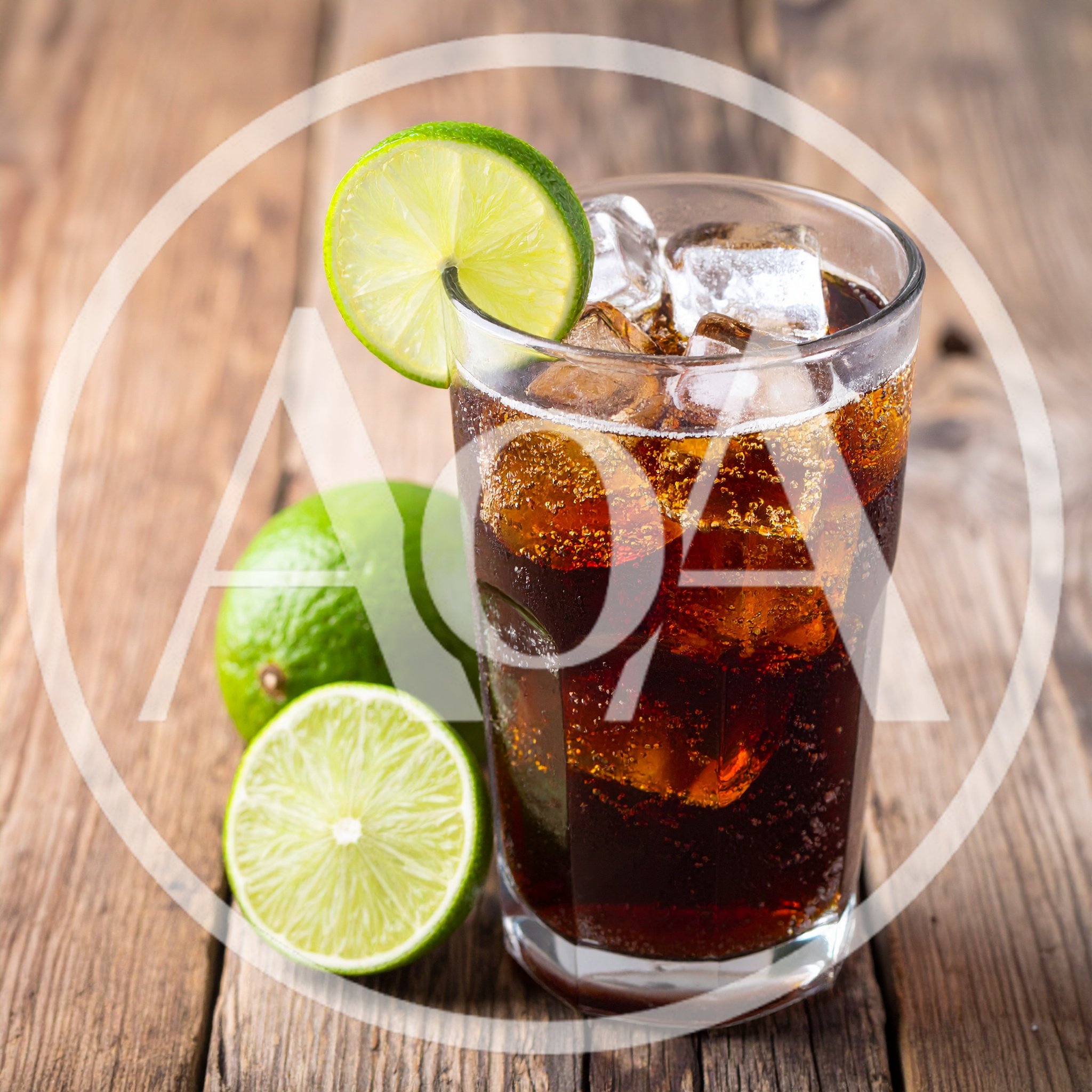 Glass of Cola with Lime and Ice