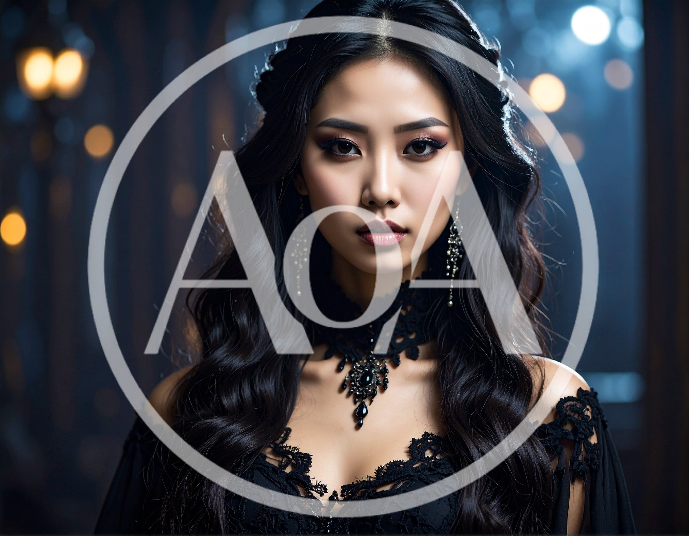 Portrait Of A Beautiful Asian Woman In Gothic Attire