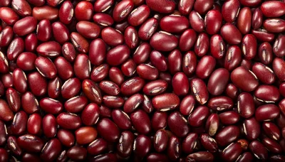 Top View Of Raw Red Kidney Beans