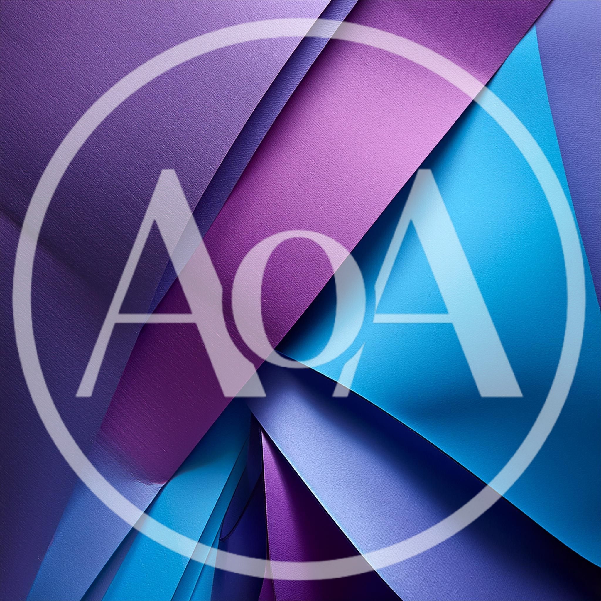 Abstract Geometric Layers Of Purple And Blue Paper