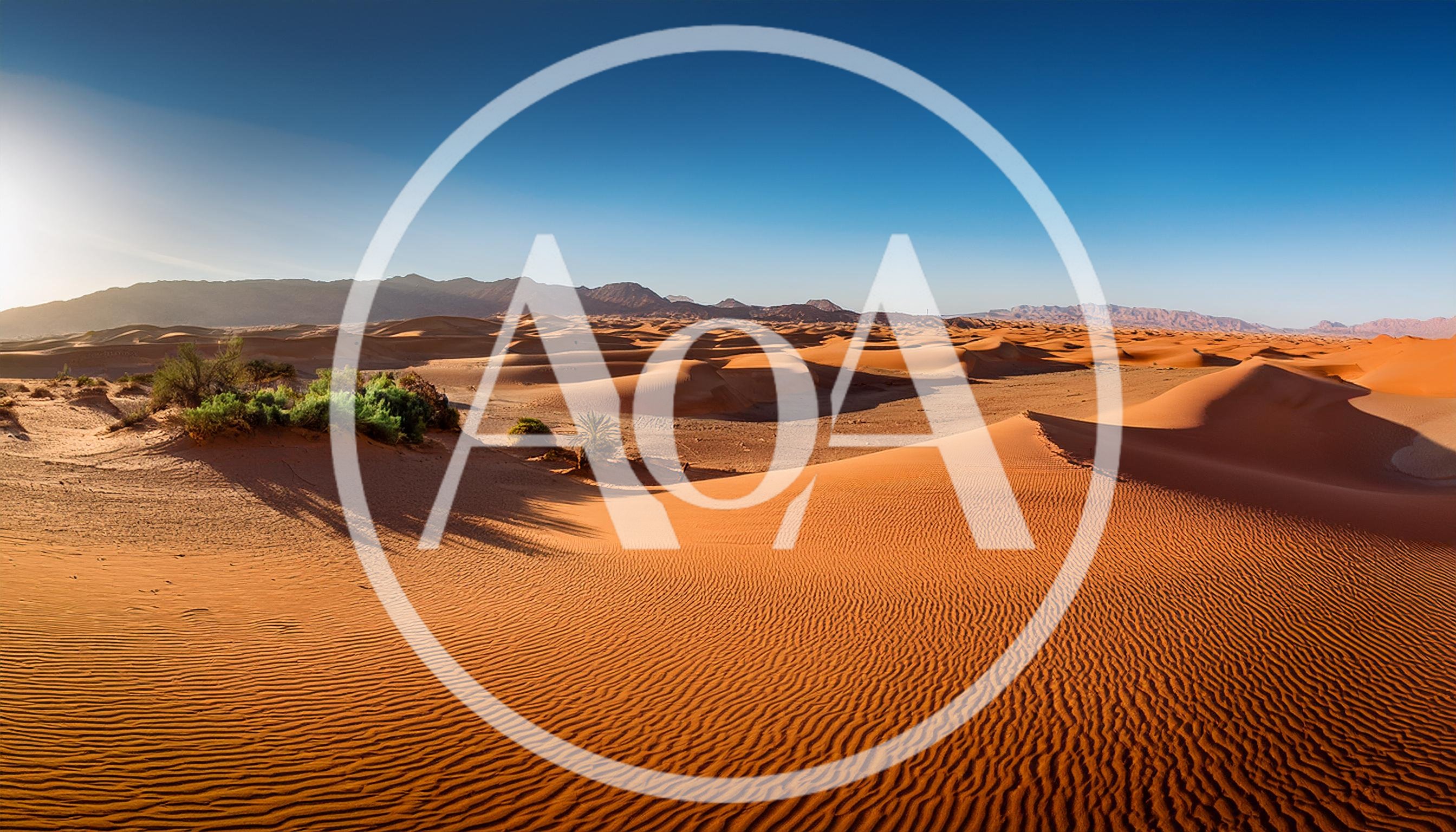 Panoramic View Of Red Sand Dunes In The Desert