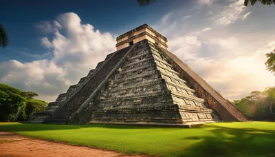 El Castillo Pyramid At Chichen Itza Mexico