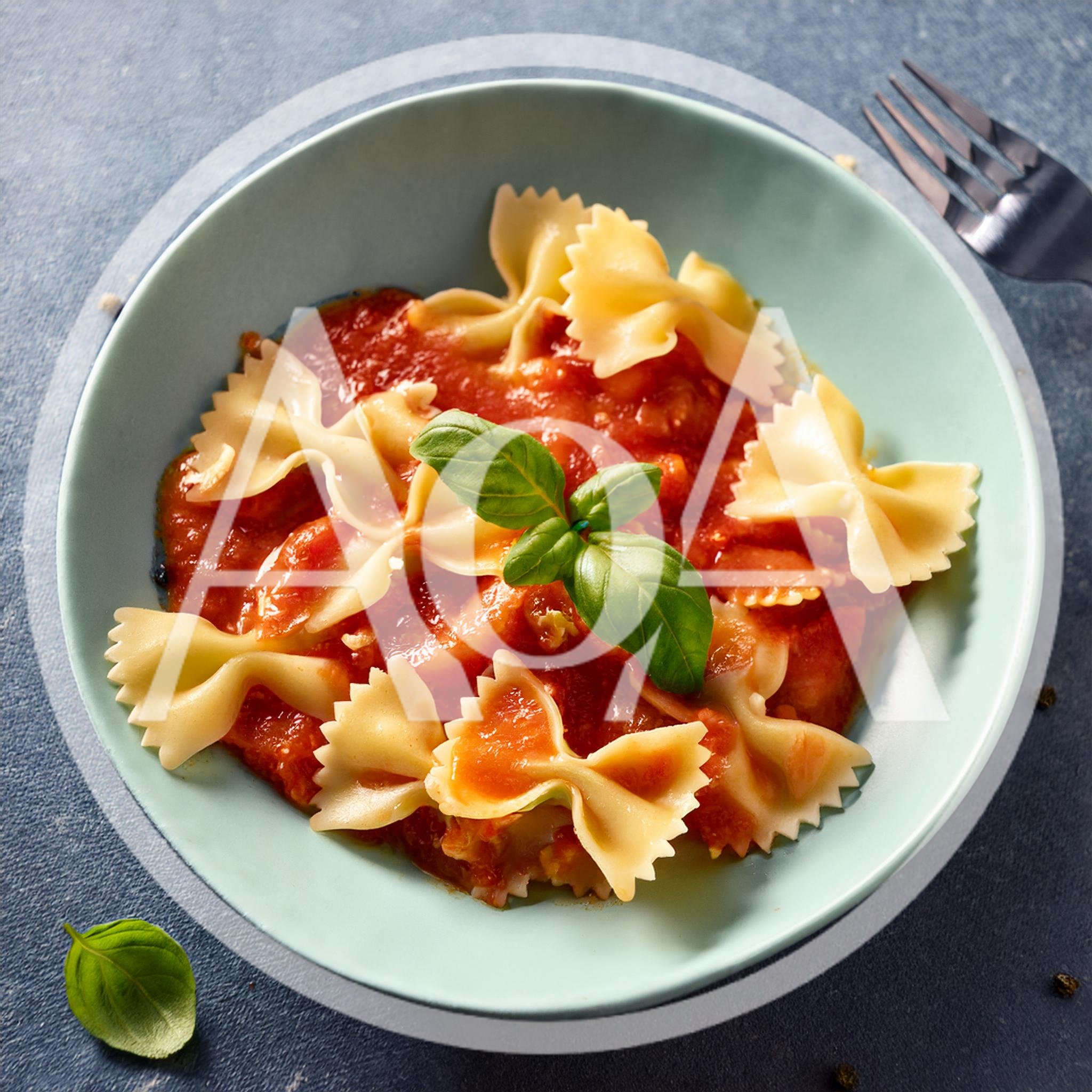 Farfalle Pasta With Tomato Sauce And Fresh Basil