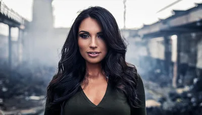 Portrait Of A Beautiful Woman In A Ruined Building