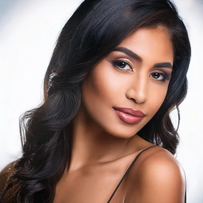 Portrait Of A Beautiful Young Woman With Wavy Hair