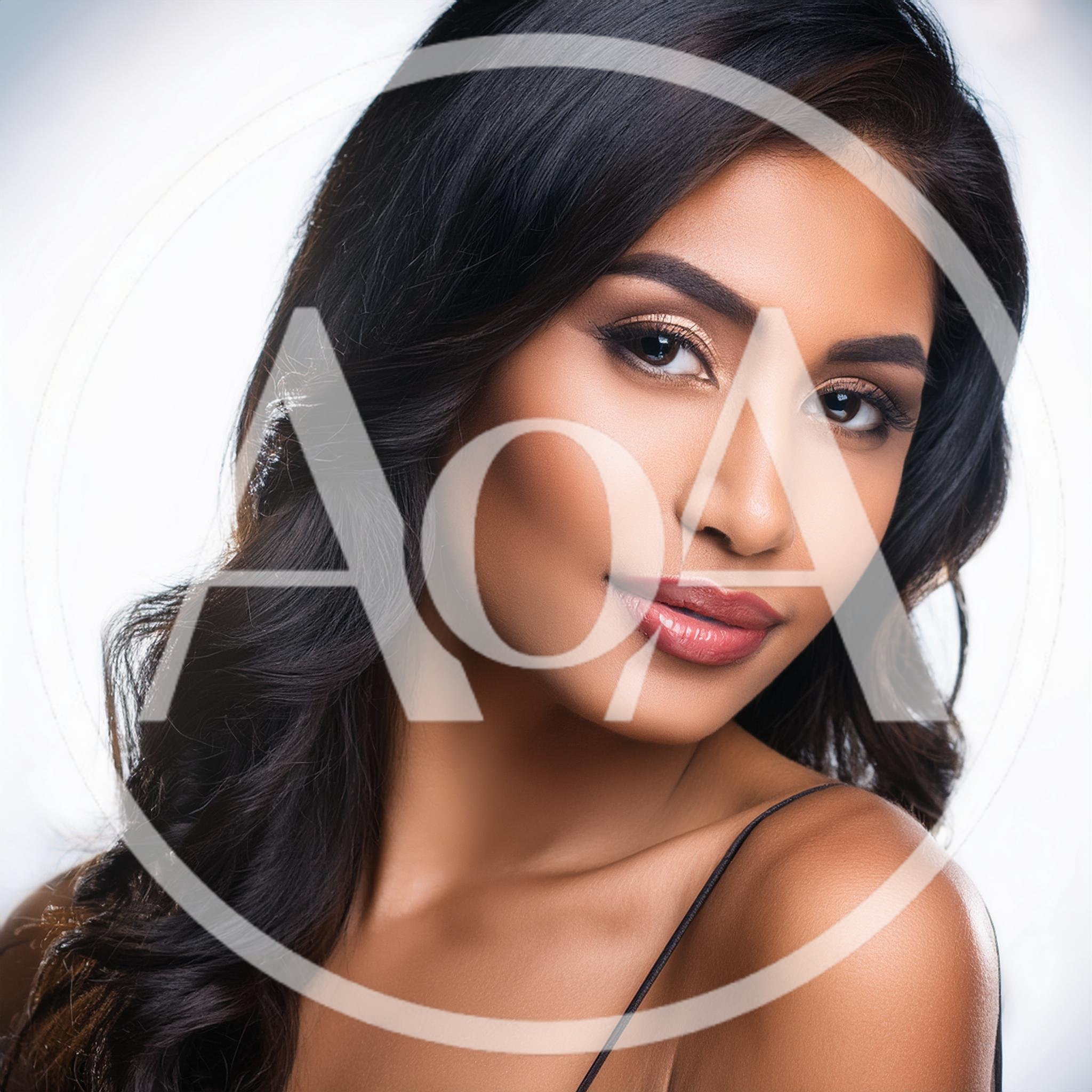 Portrait Of A Beautiful Young Woman With Wavy Hair