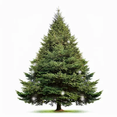 Full Green Christmas Tree Isolated On White Background