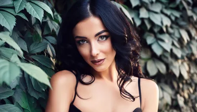Portrait Of A Beautiful Woman With Dark Hair