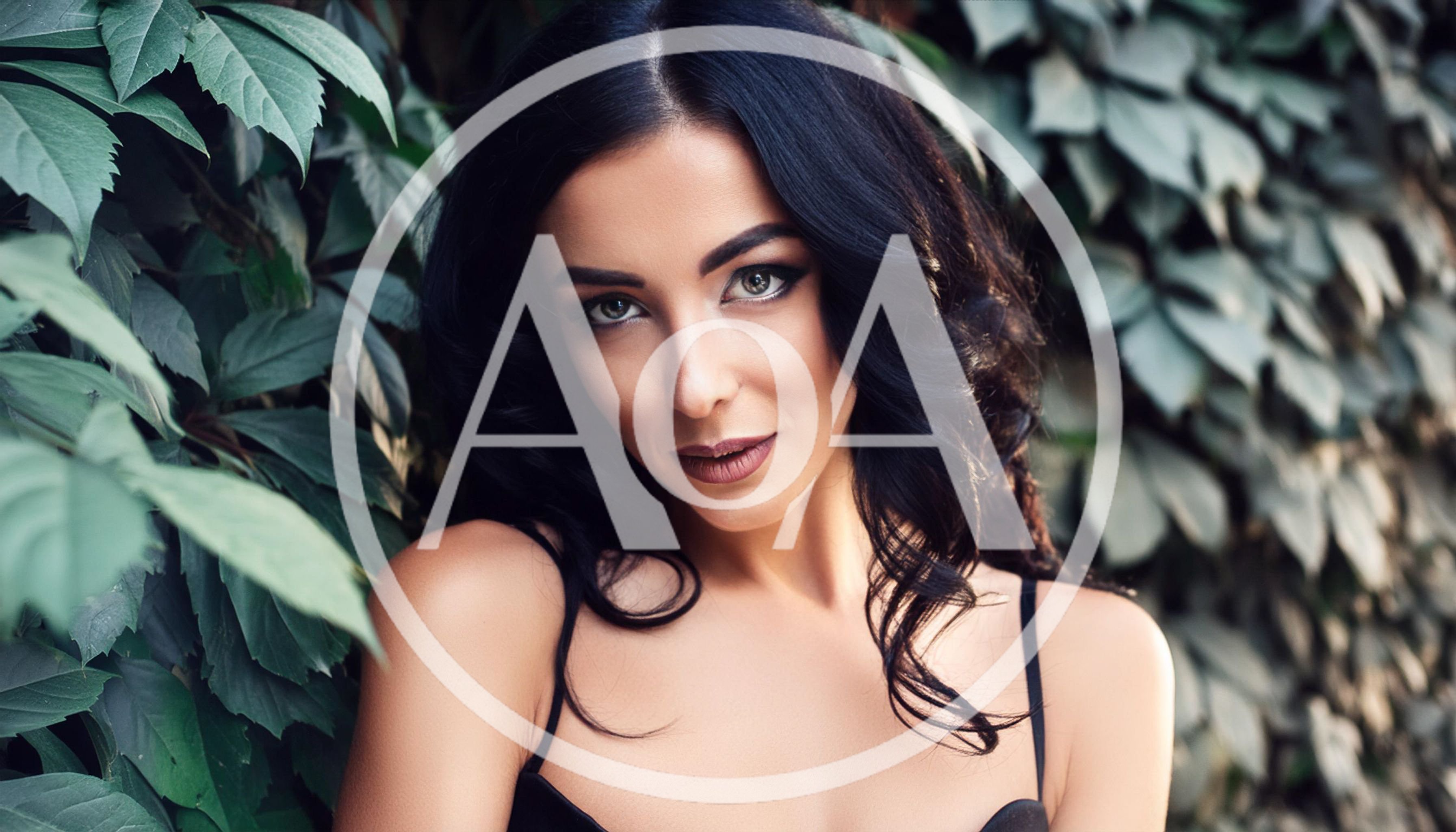 Portrait Of A Beautiful Woman With Dark Hair