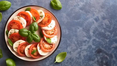 Caprese Salad With Fresh Tomatoes Mozzarella And Basil