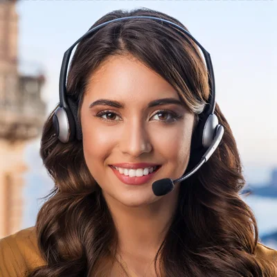 Friendly Customer Service Representative Wearing A Headset