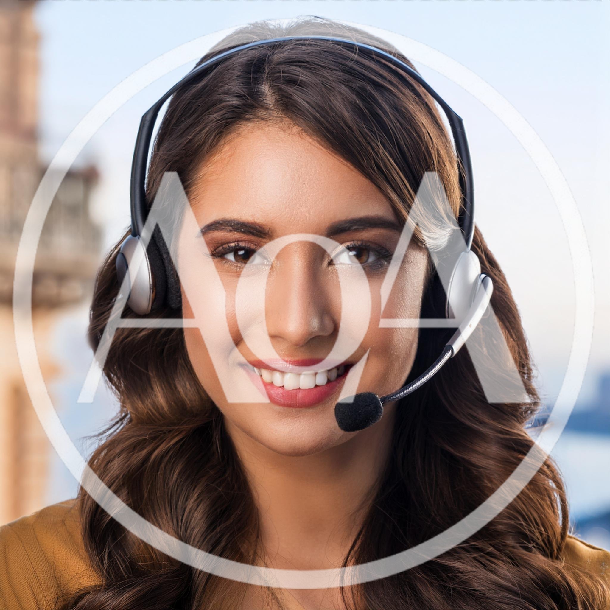 Friendly Customer Service Representative Wearing A Headset