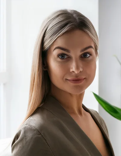 Portrait Of A Professional Blonde Woman In Business Attire