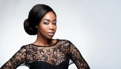 Portrait Of A Beautiful African American Woman In Lace