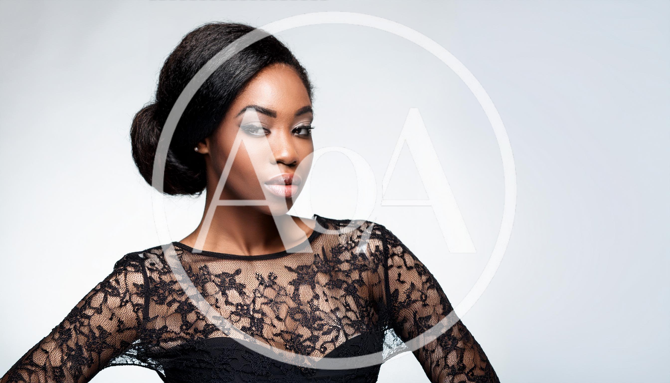 Portrait Of A Beautiful African American Woman In Lace
