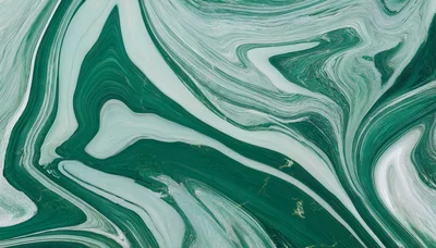 Abstract Green And White Liquid Marble Texture Background