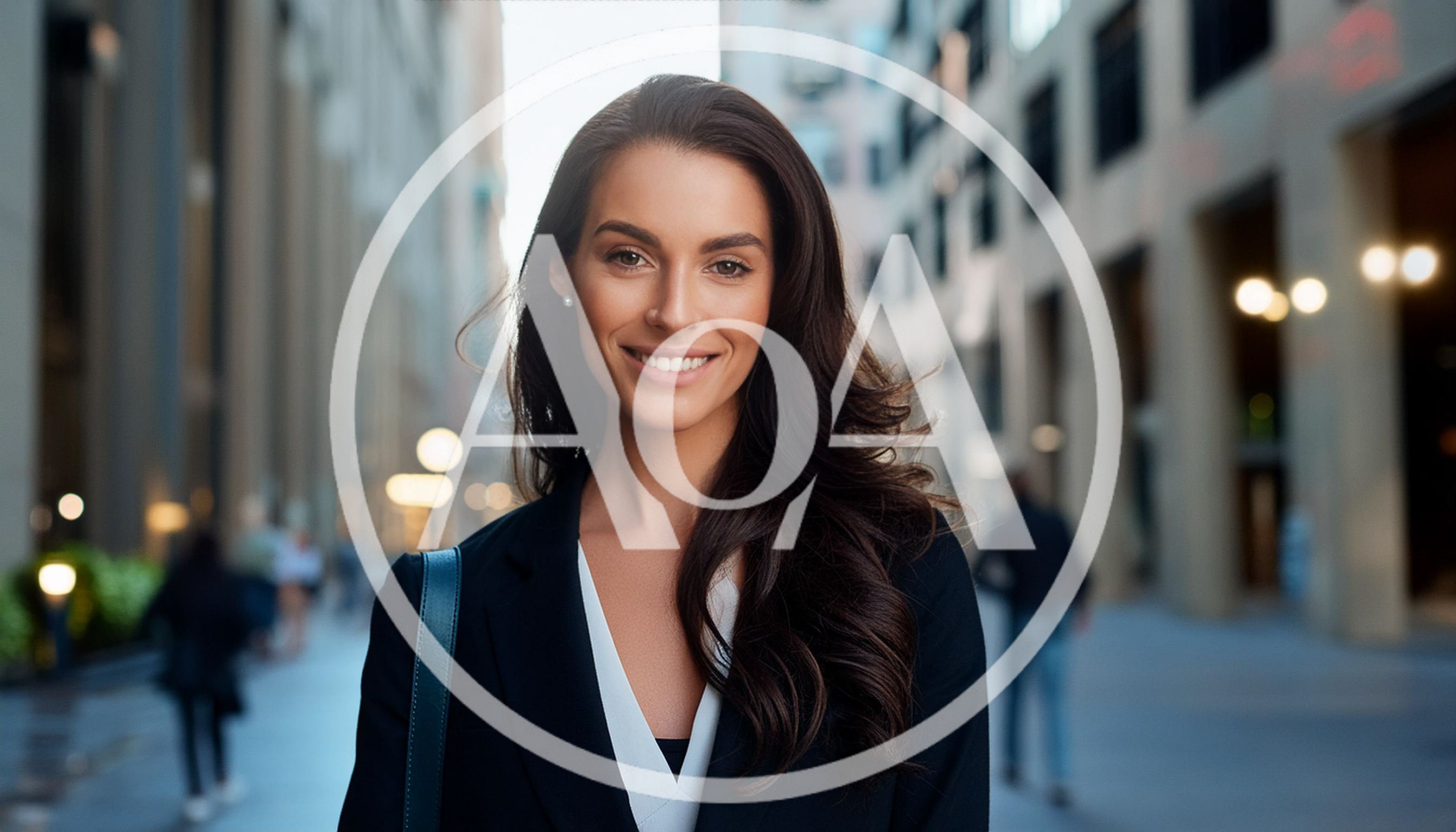 Professional Businesswoman Smiling In A City Street