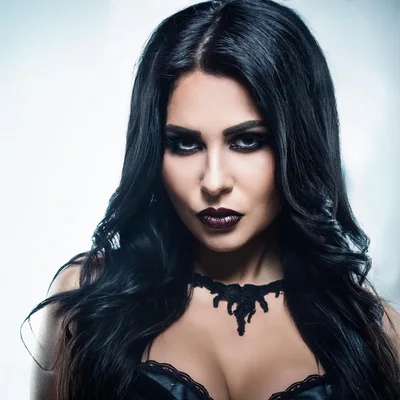 Portrait Of A Gothic Woman With Dark Makeup
