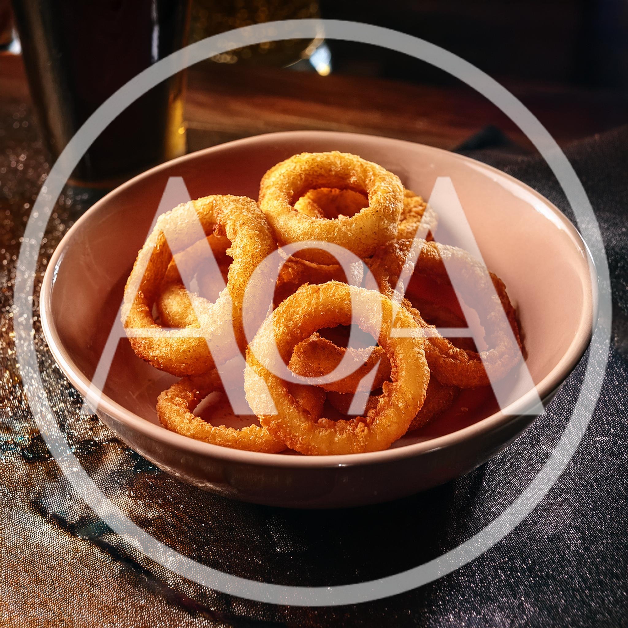 Bowl Of Crispy Golden Fried Onion Rings