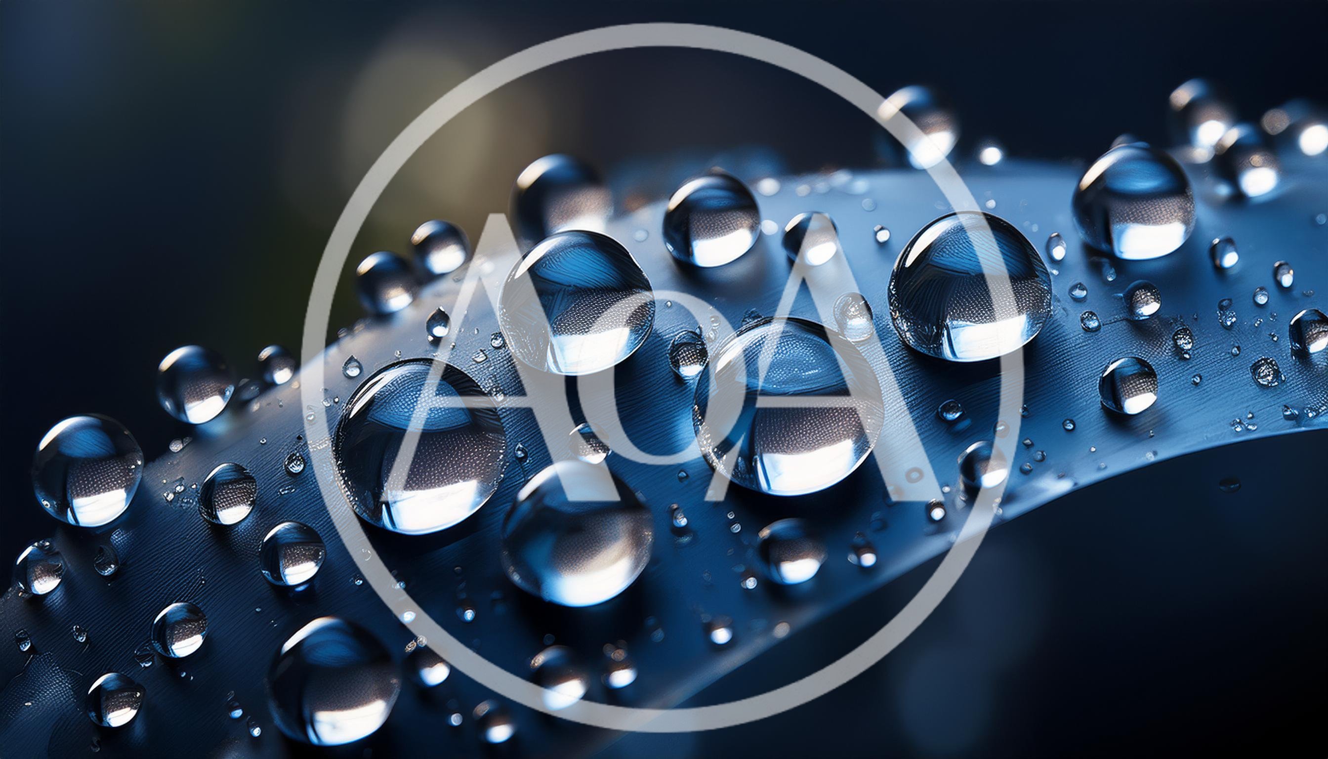 Macro Close Up Of Water Droplets On A Leaf
