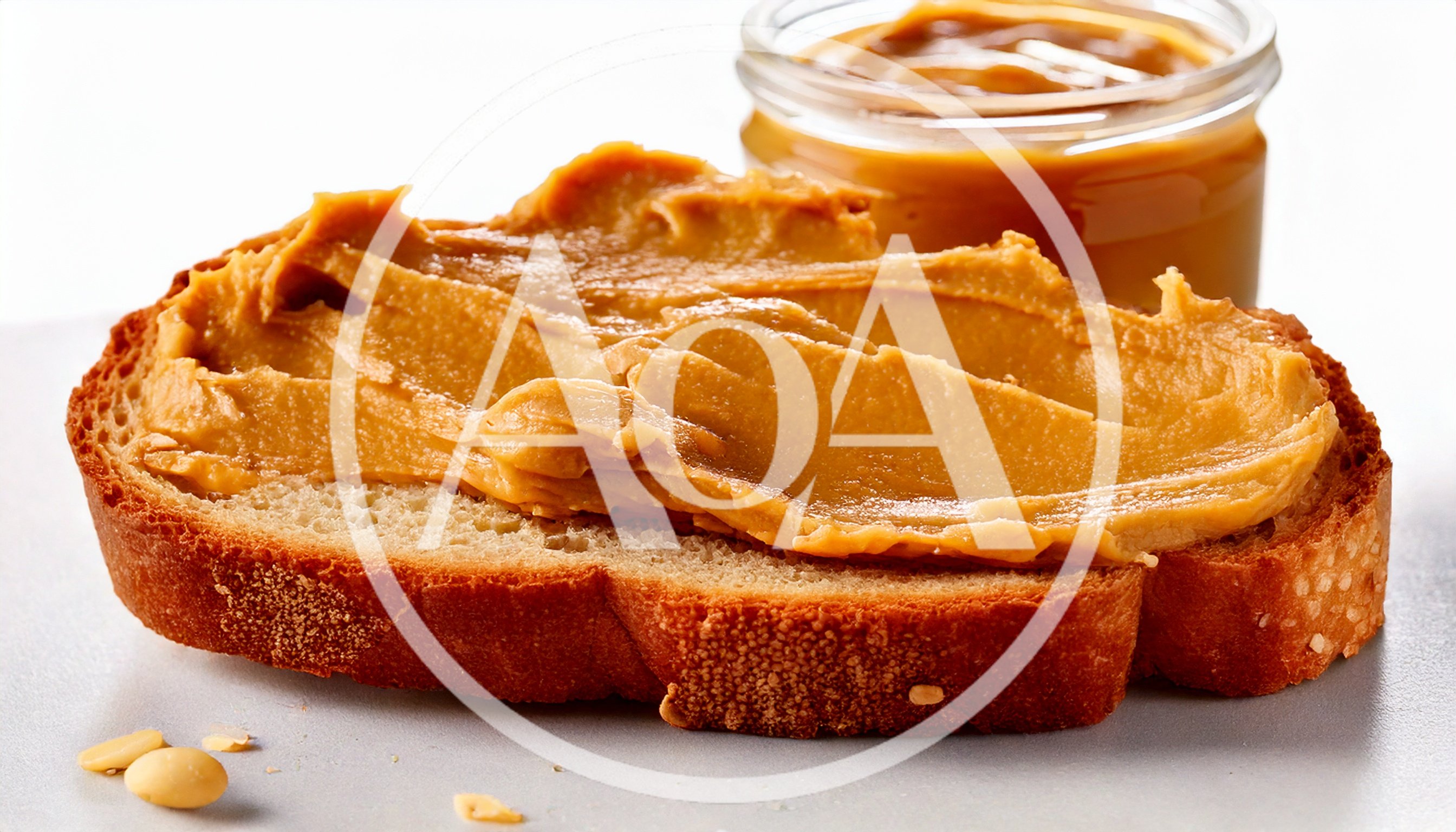 Slice Of Bread With Creamy Peanut Butter