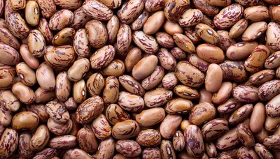 Top View Of Raw Pinto Beans Background