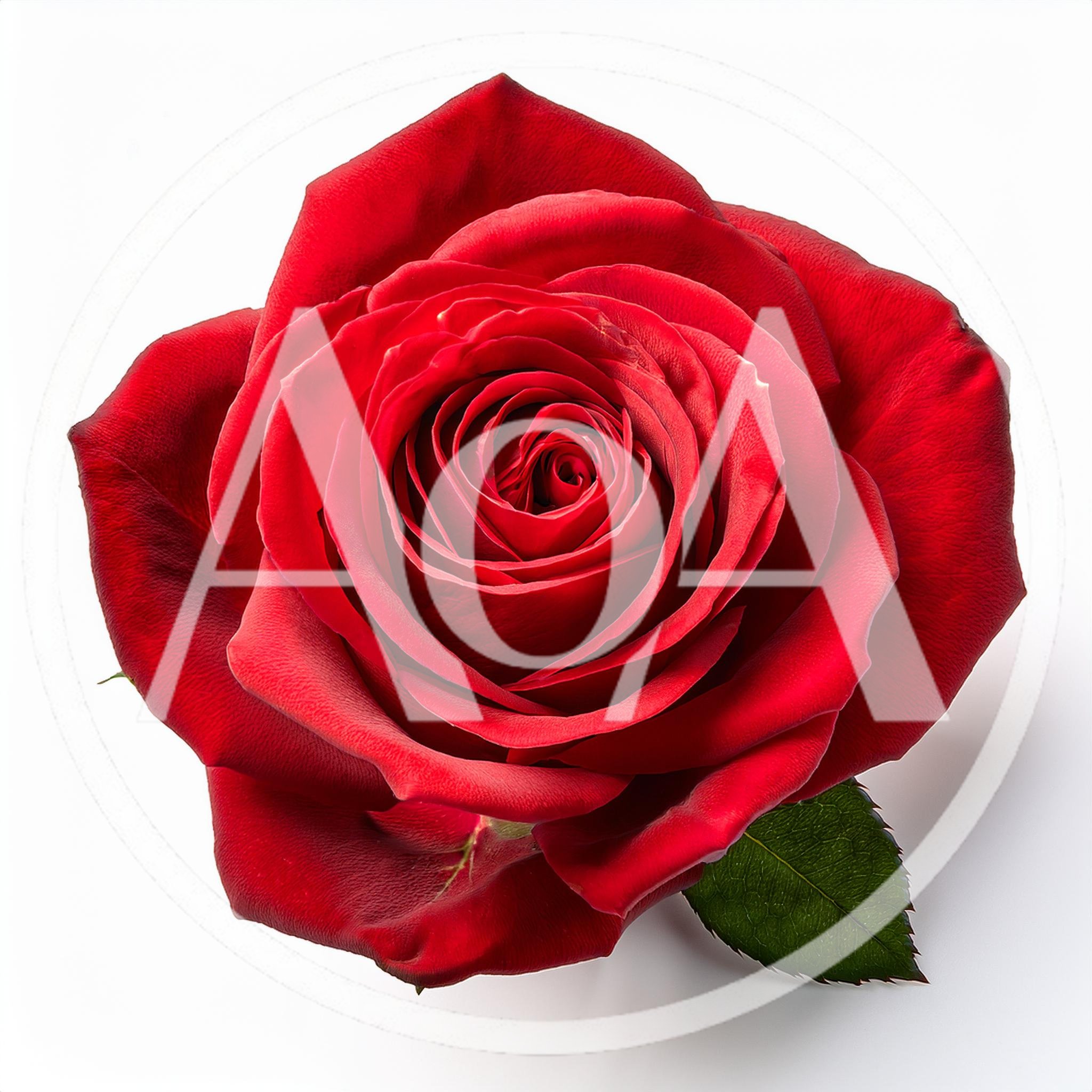 Single Vibrant Red Rose Bloom