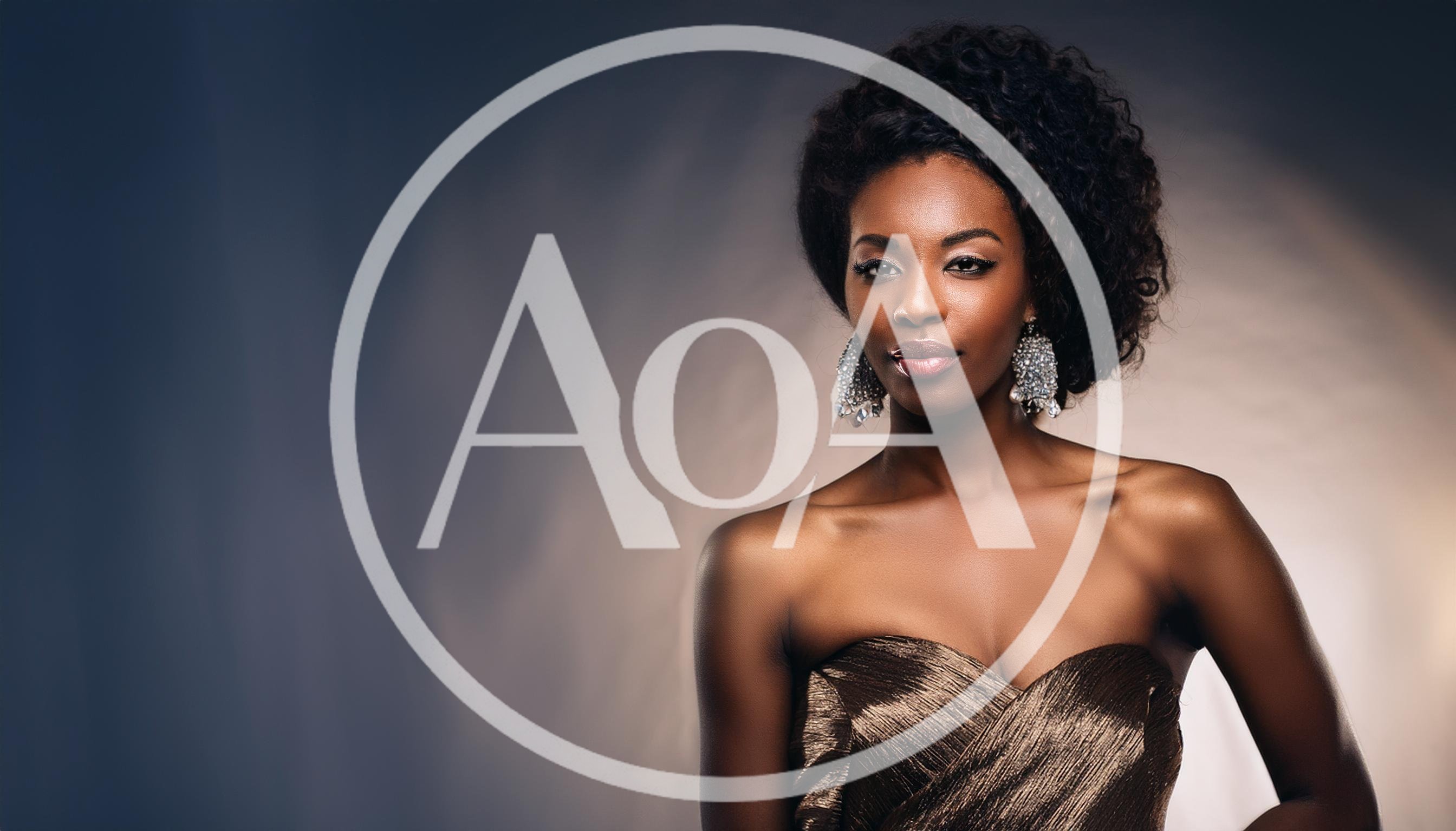 Elegant African American Woman Wearing Evening Gown