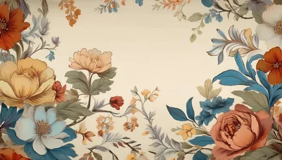 Vintage Floral Botanical Illustration Background
