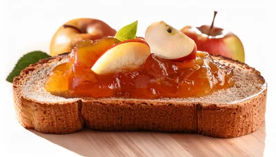 Slice Of Bread With Apple Jam And Fresh Fruit