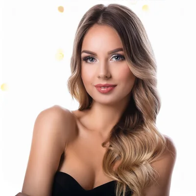 Portrait Of A Beautiful Young Woman With Wavy Hair