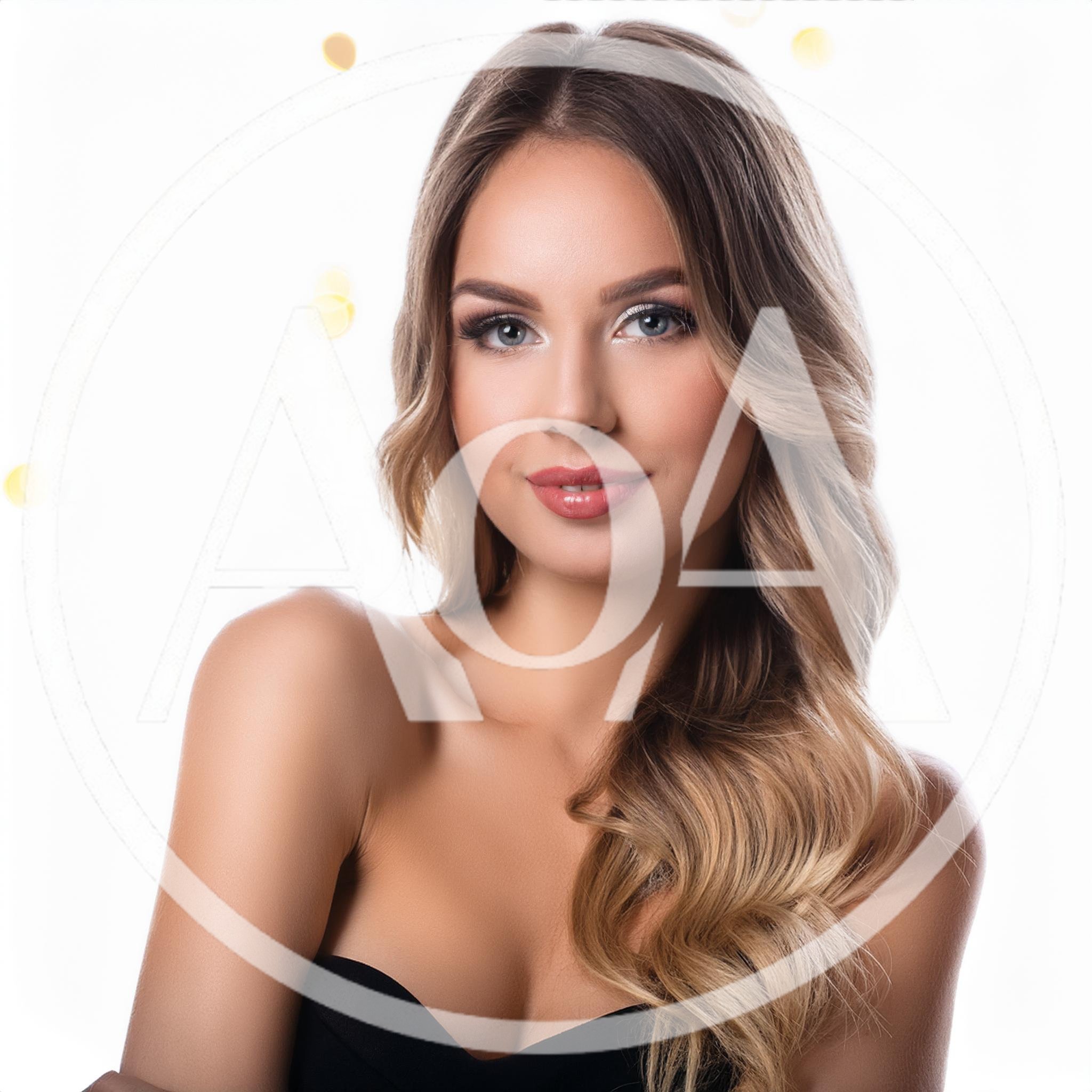 Portrait Of A Beautiful Young Woman With Wavy Hair