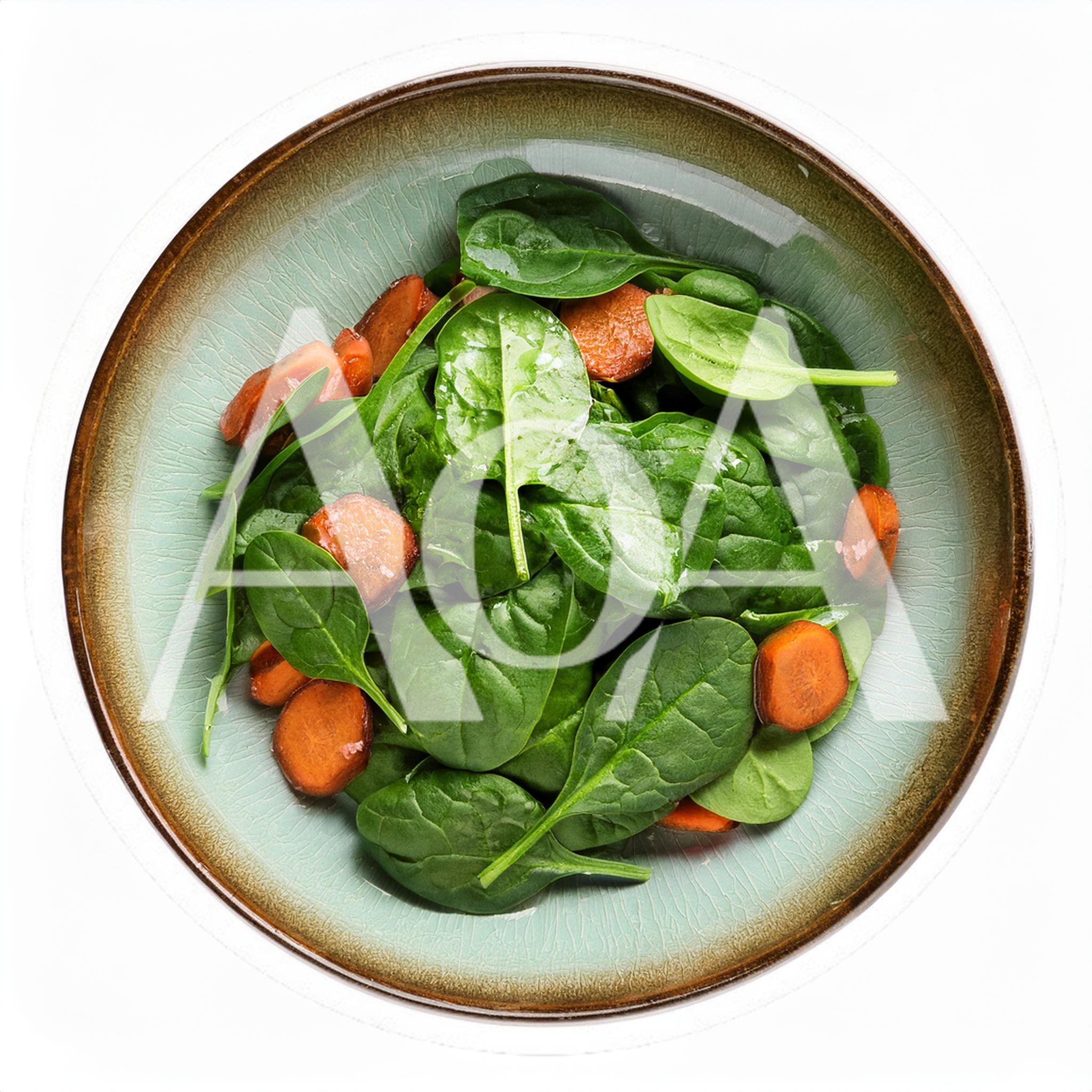 Fresh Spinach Salad With Roasted Carrot Slices